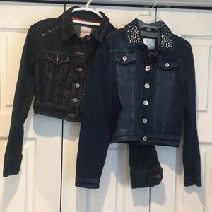 Girls blue Jean jackets size medium and 14